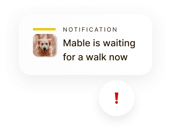 Emma has just been for a walk with Mable (Dog) Mobile App Notification