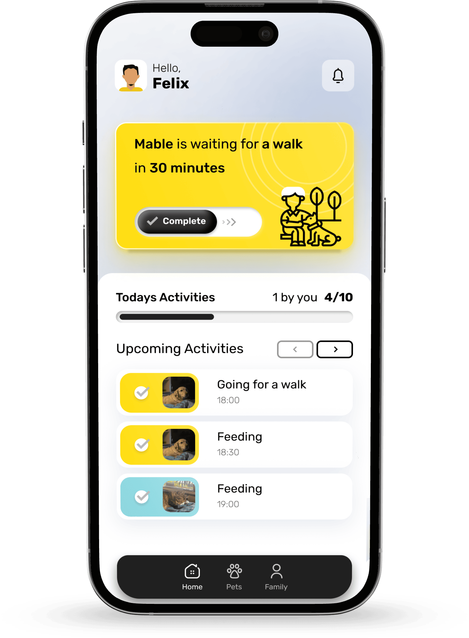 pet duties list mobile app iphone